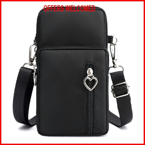 Small Crossbody Bag Nylon Mini Phone Purse Adjustable Strap Lightweight - Picture 1 of 8